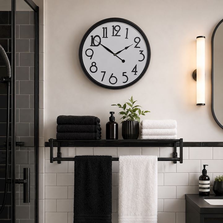 BLACK METAL WALL CLOCK 41x41cm